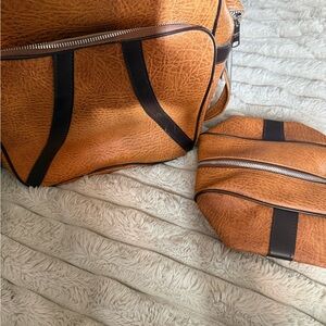Stylish Tan and Black Men's Bag Set